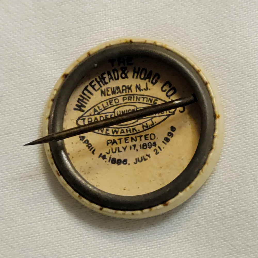 A Million Men for Milwaukee Lapel Pin Whitehead & Hoag 1905 Antique